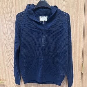 New SHIRT 469 Navy Blue Knit Hoodie Sweater Women’s S